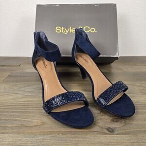 Style & Co. Navy Phillyis Heel 7.5m